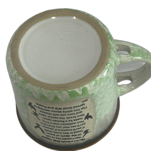 Legend of the Sand Dollar Ceramic Mug Colors Brown Green Cream Size 4” x 4” - Picture 7 of 12